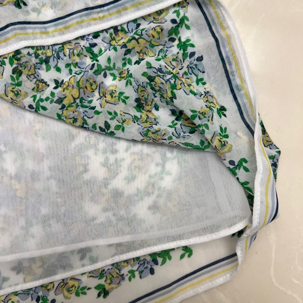 Max Studio Floral Green/Yellow Print Sleeveless Blouse, Size L - Picture 7 of 9